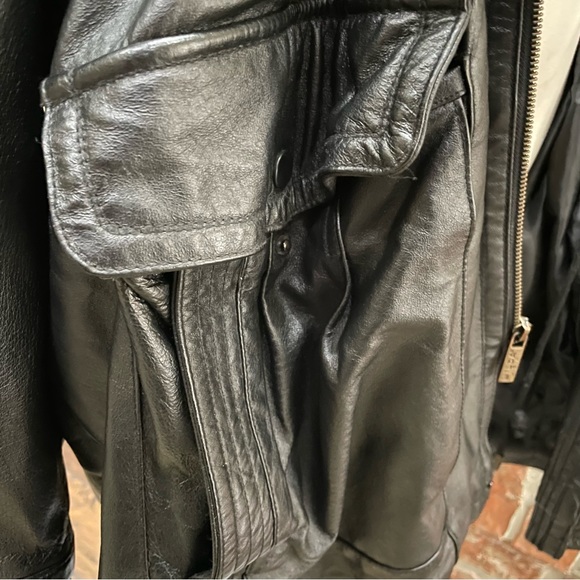 NWOT Wilda 100% leather plus size above-the-knee coat w/faux fur lining / 1X - Picture 7 of 17